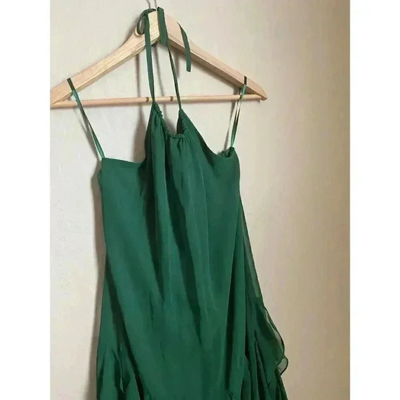 The Limited Halter Ruffle Mini‎ Dress Green Size 6 - Picture 6 of 14